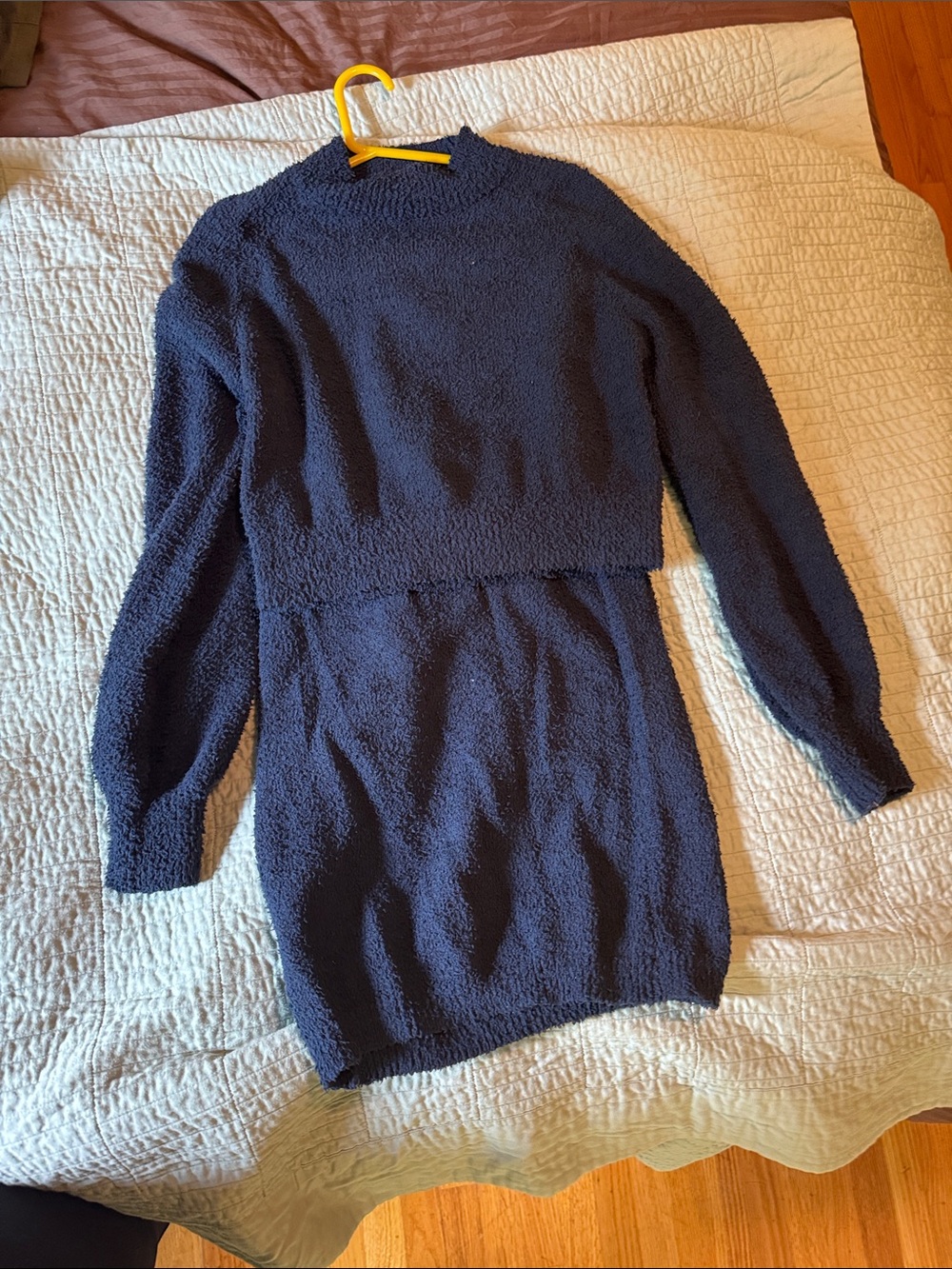 Cozy Navy Women's Top and Skirt